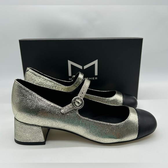 Marc Fisher LTD Marla Metallic Gold Mary Jane Block Heel Shoes Size 9.5M NWB - Picture 11 of 11